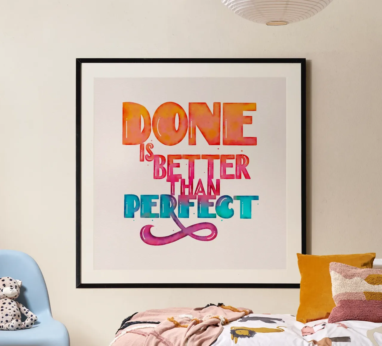 Zitat. Fatto è meglio di perfetto. poster da CalliLetters