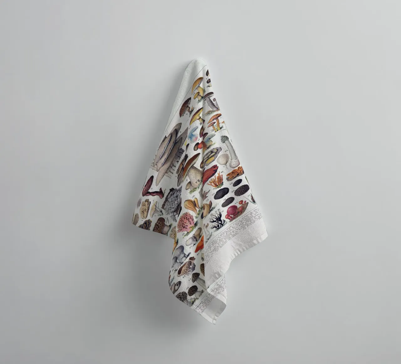 Mushrooms french vintage kitchen art food print towel by Studio Vintage