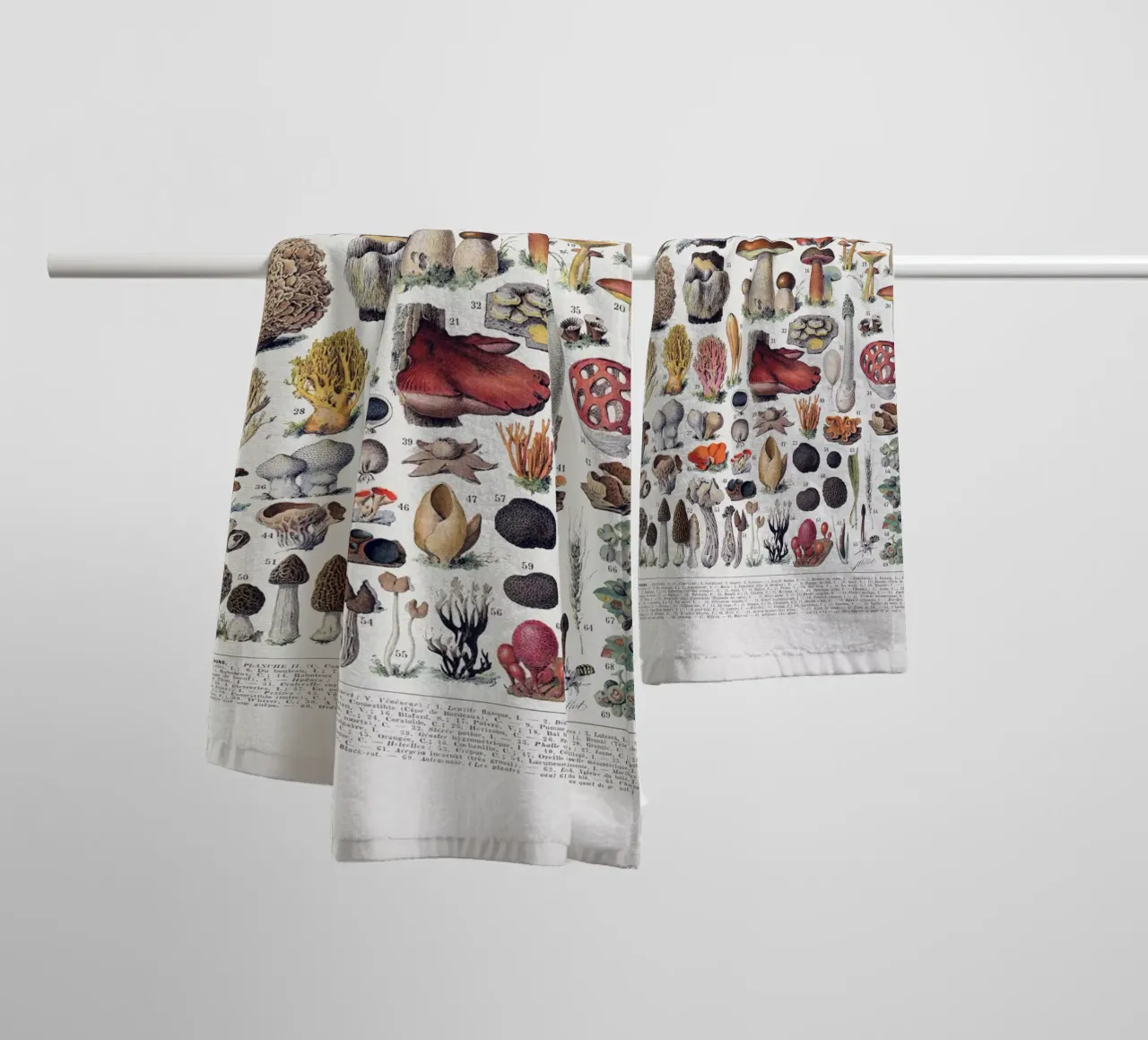 Mushrooms french vintage kitchen art food print towel by Studio Vintage