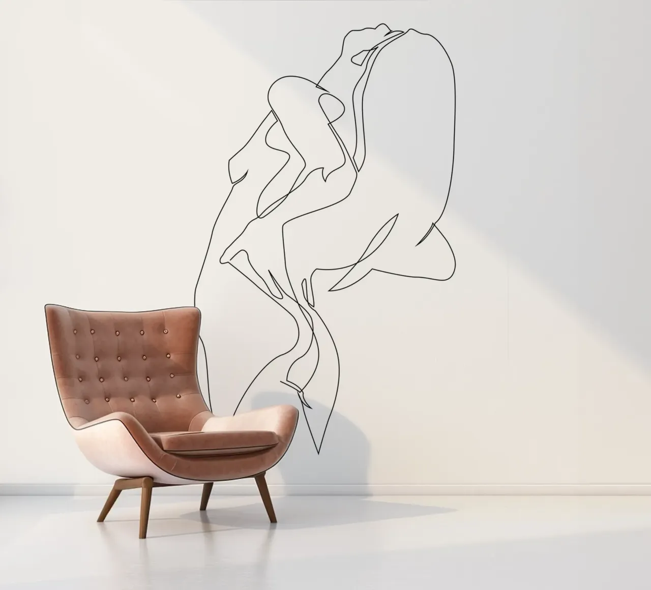 Desnudo en una línea - E5 papel para pared de Addillum