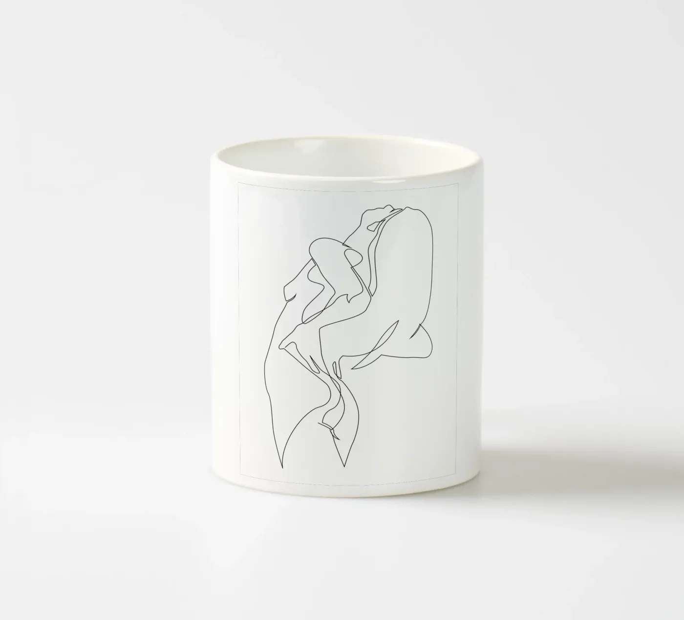 One line nude - E5 ceramic mug by Addillum