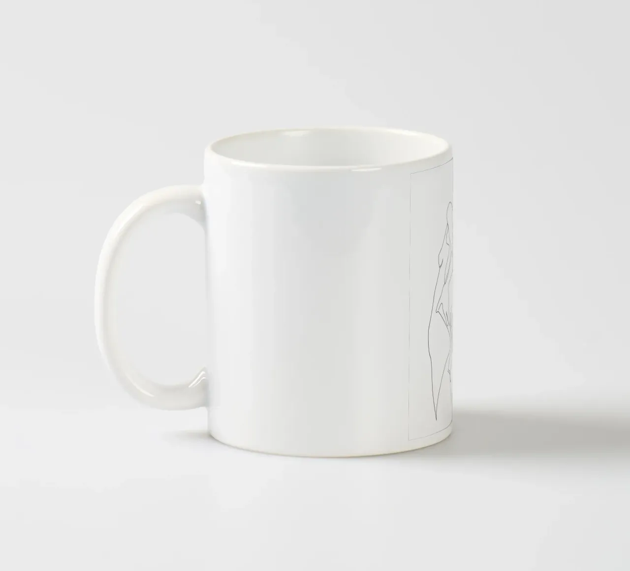 One line nude - E5 ceramic mug by Addillum