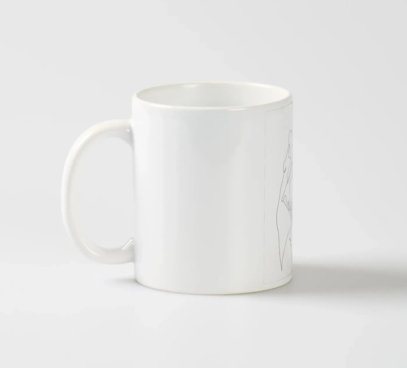 One line nude - E5 ceramic mug by Addillum