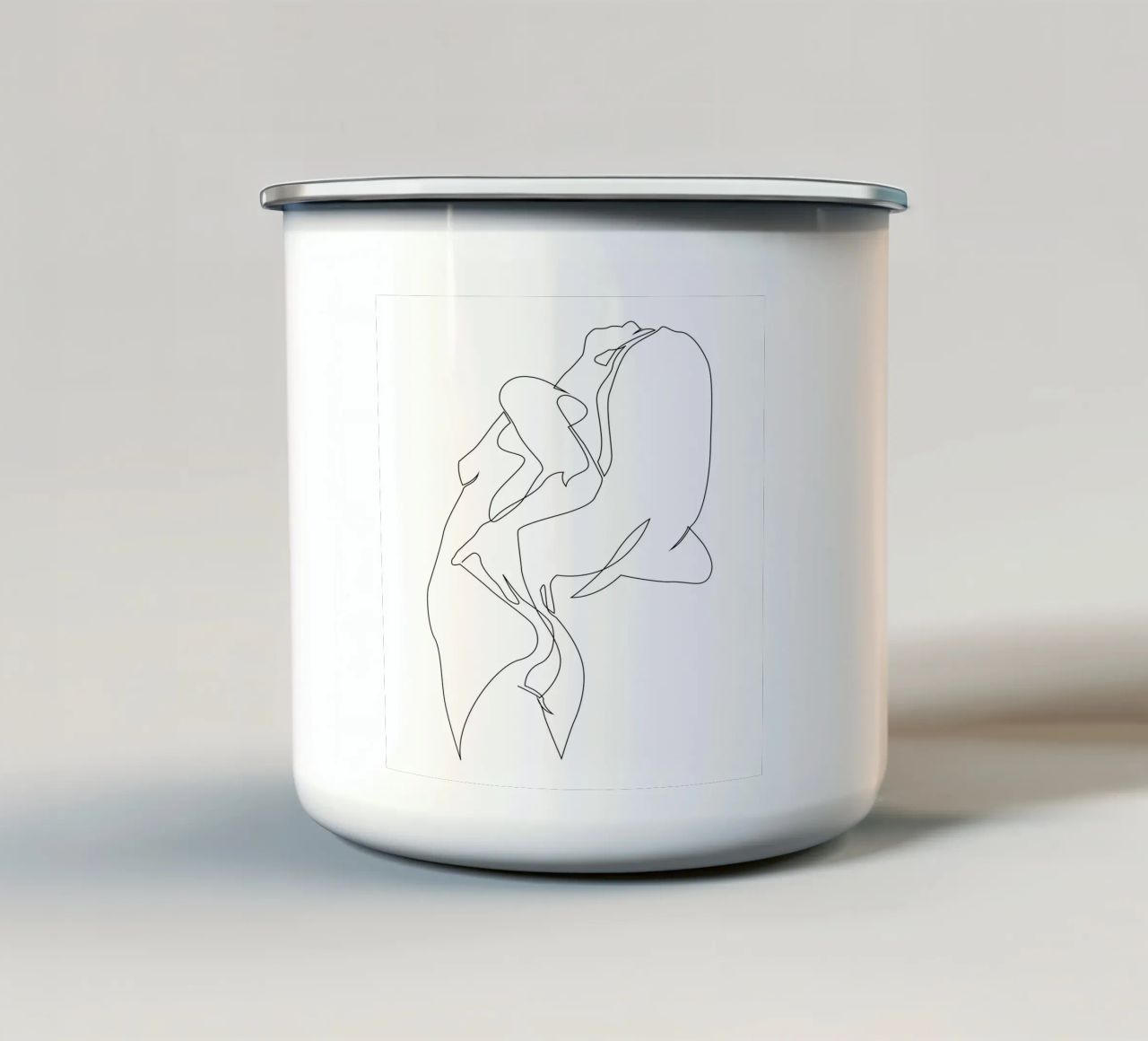 Una linea di nudo - E5 tazza in smalto da Addillum