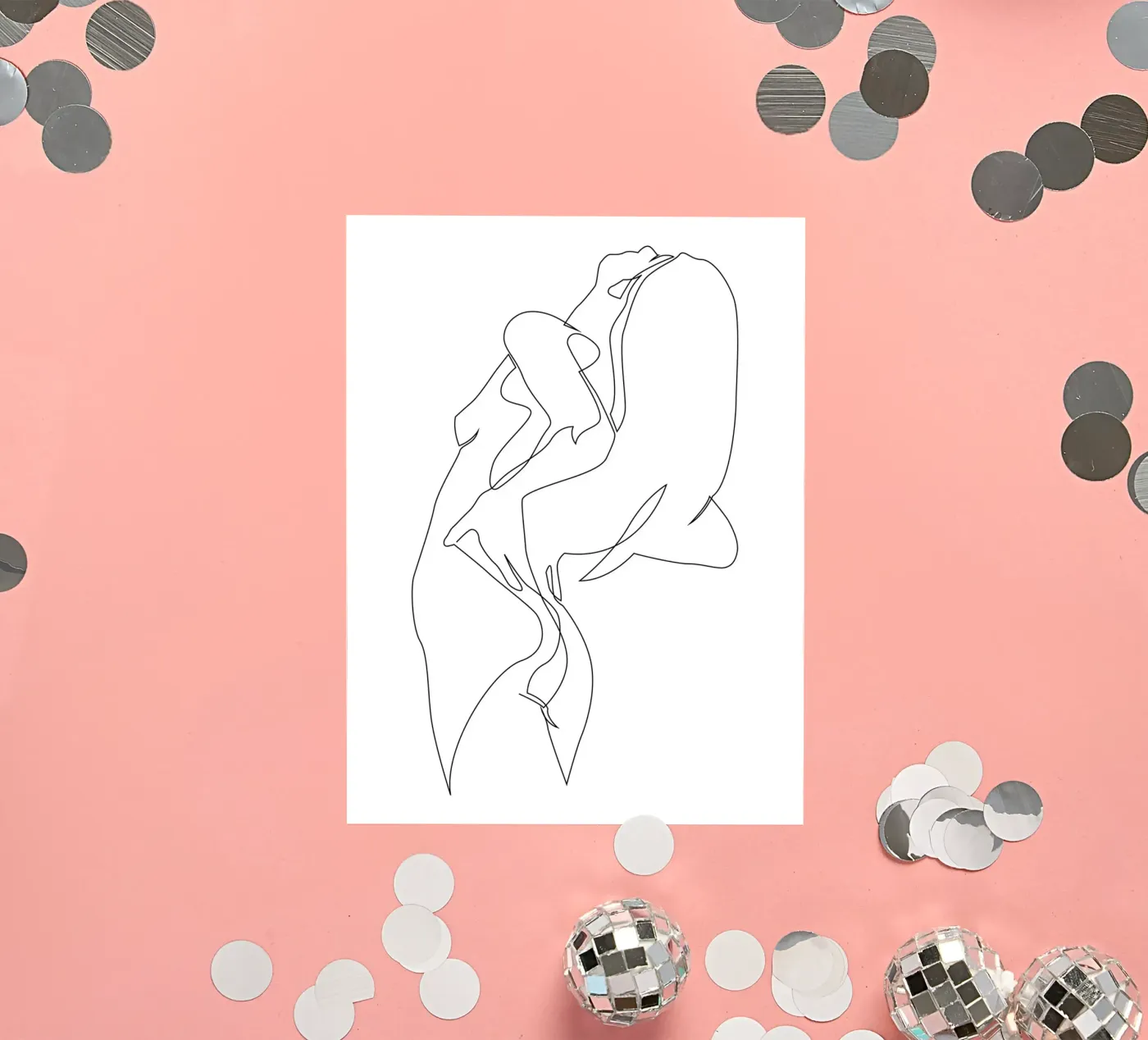 One line nude - E5 sticker by Addillum