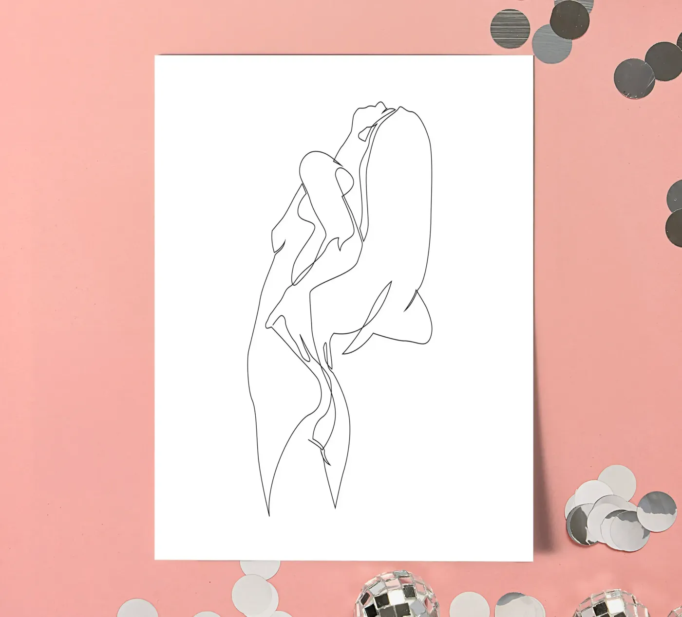 One line nude - E5 sticker sheet by Addillum