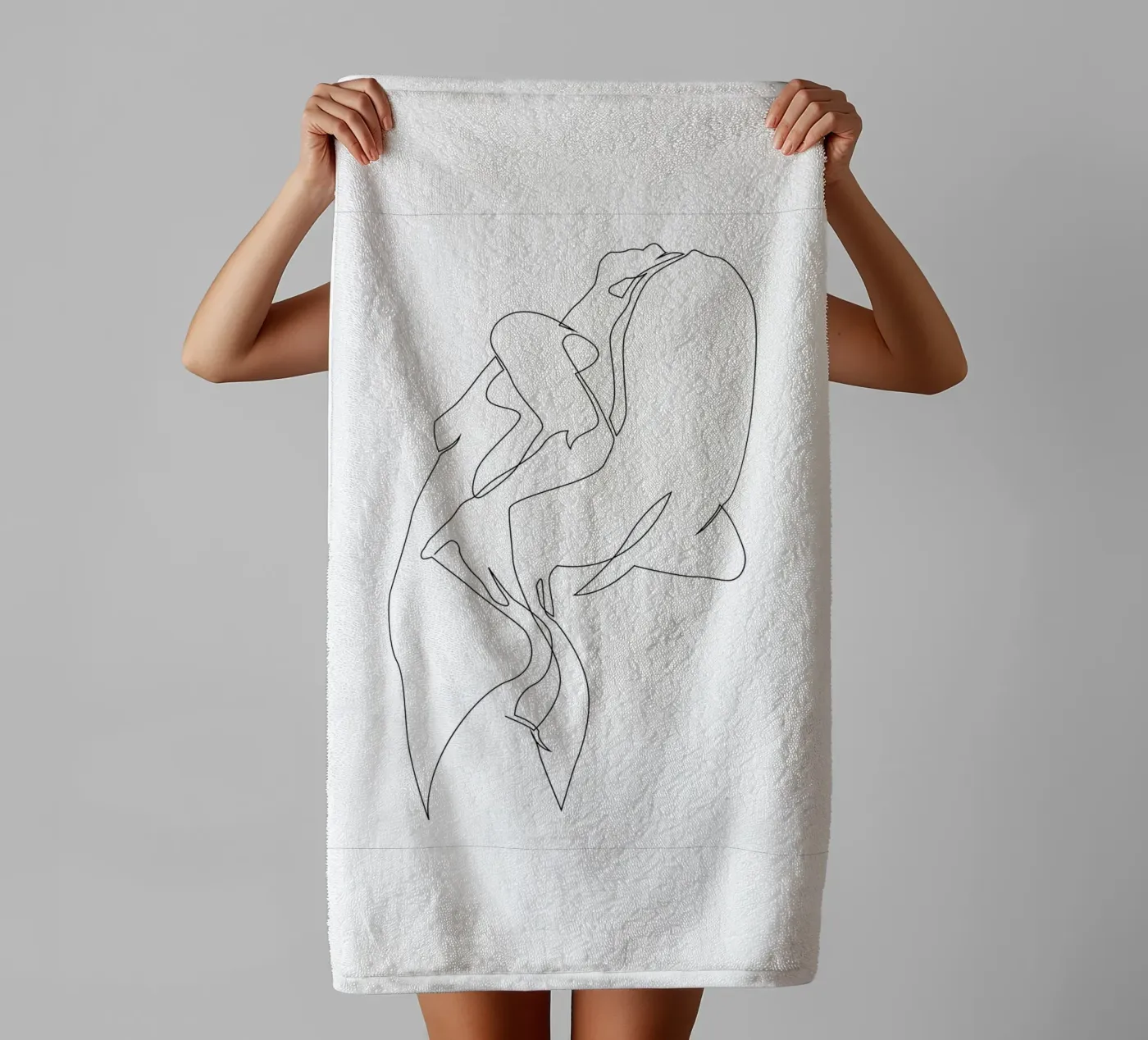 One line nude - E5 towel by Addillum