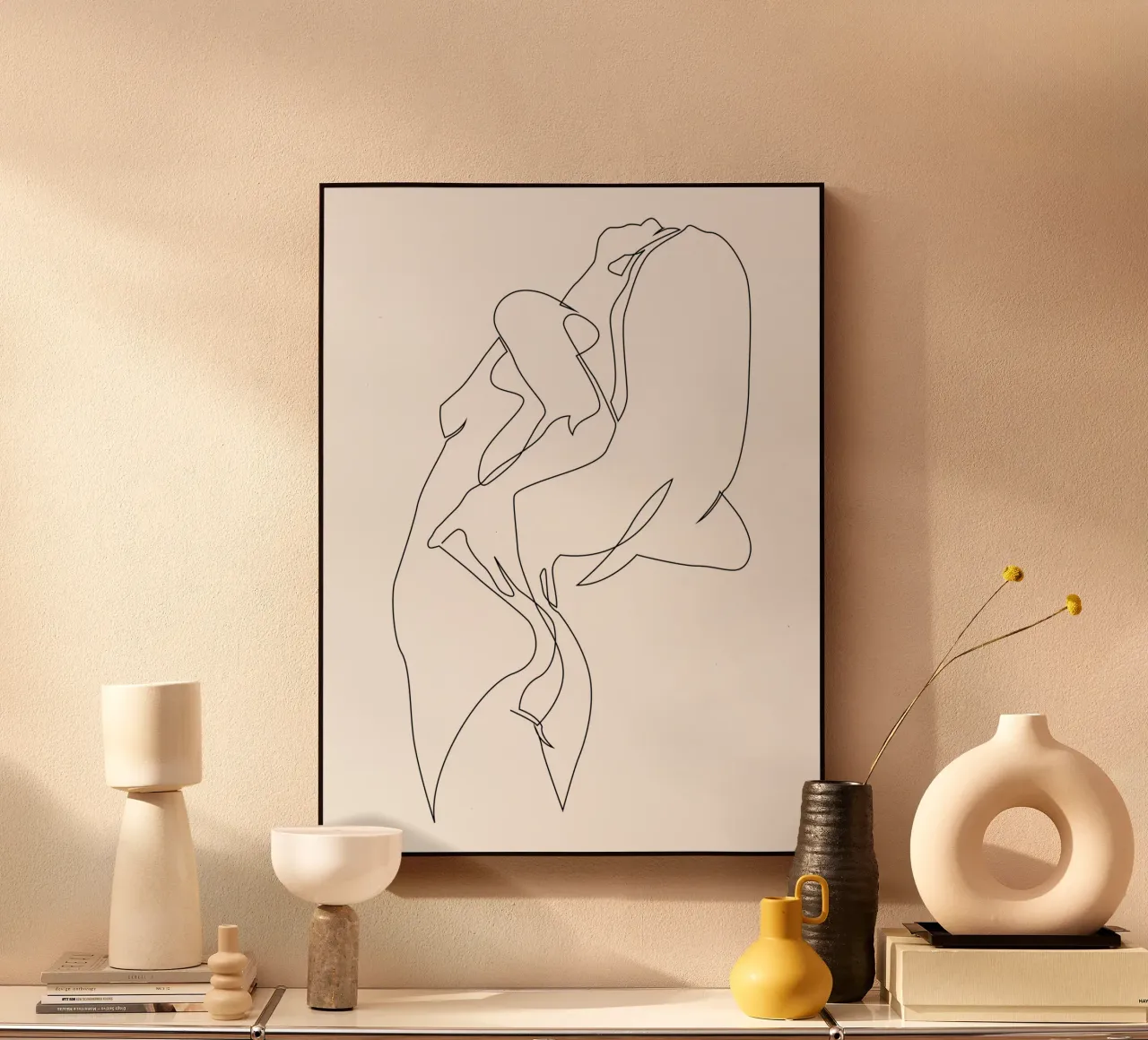 Naakt in één regel - E5 acryl van Addillum