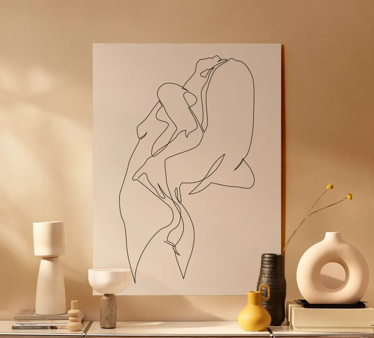 Naakt in één regel - E5 acryl van Addillum