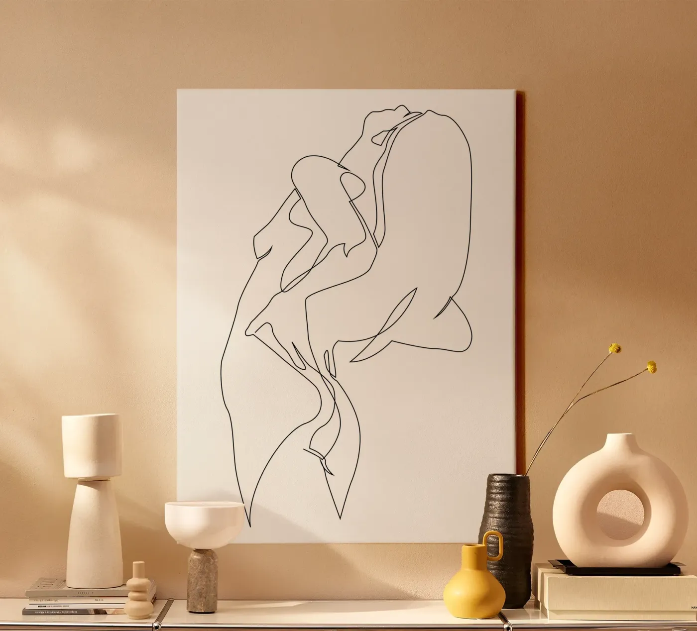One line nude - E5 canvas by Addillum