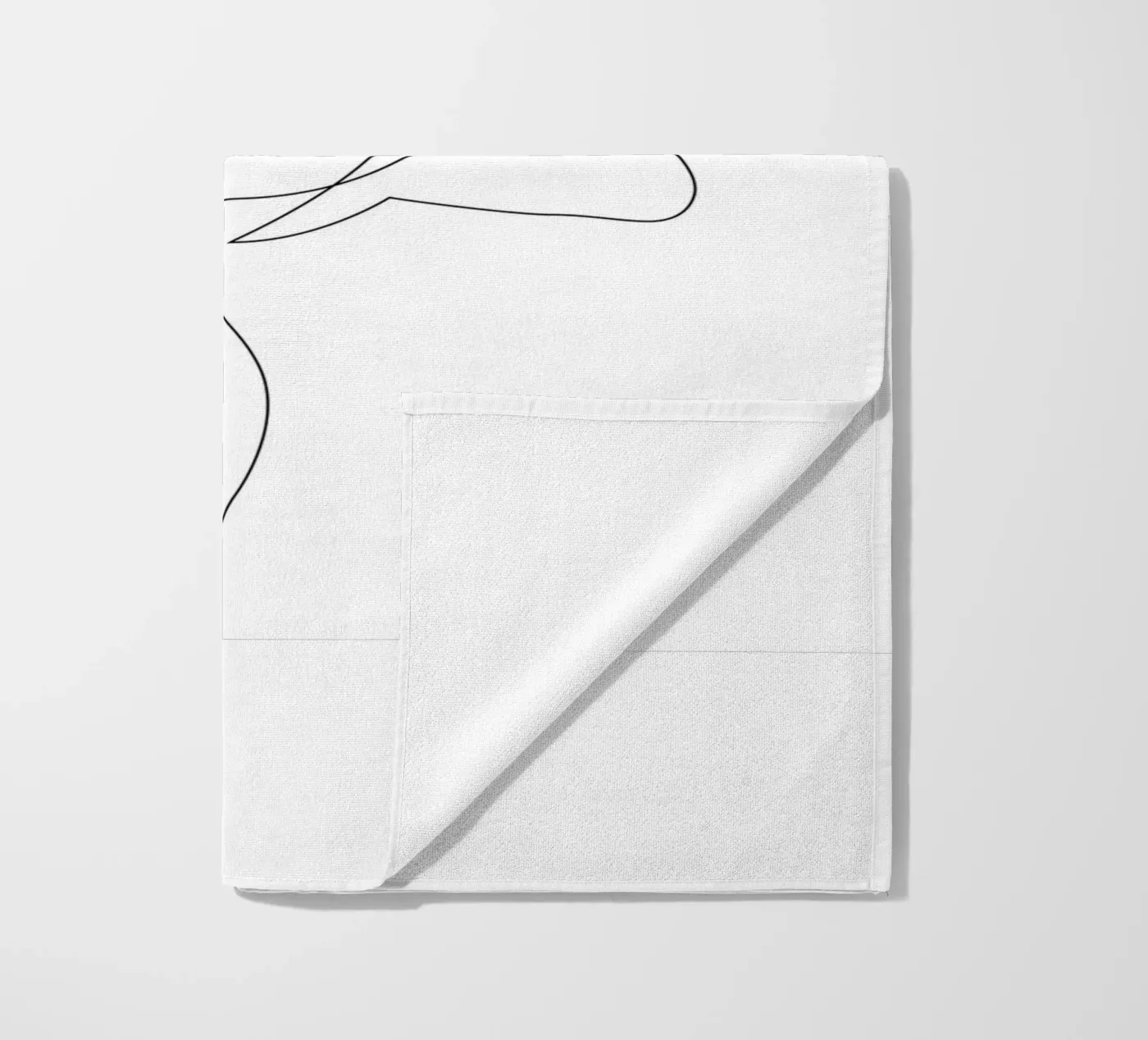 One line nude - E5 beach towel by Addillum
