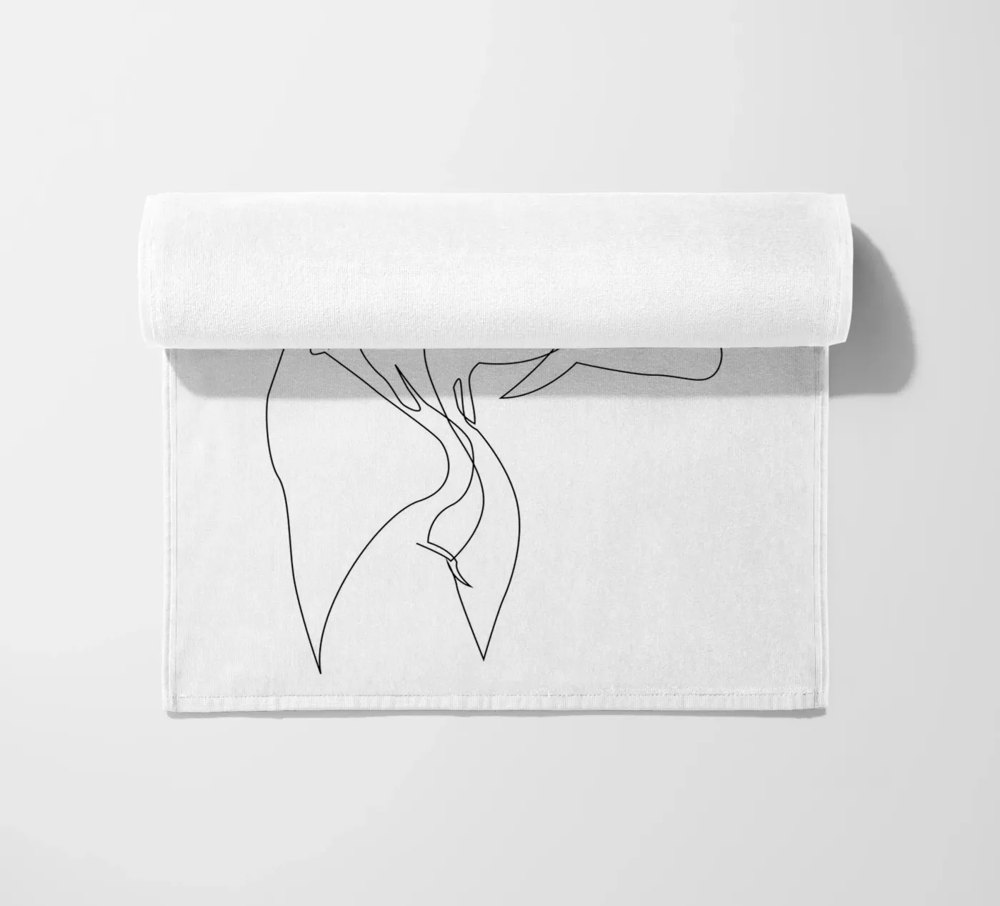 One line nude - E5 beach towel by Addillum