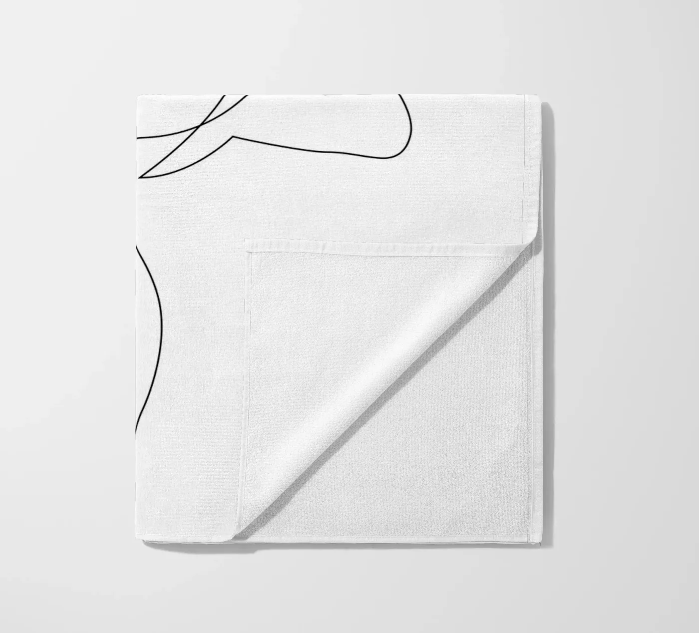 One line nude - E5 beach towel by Addillum
