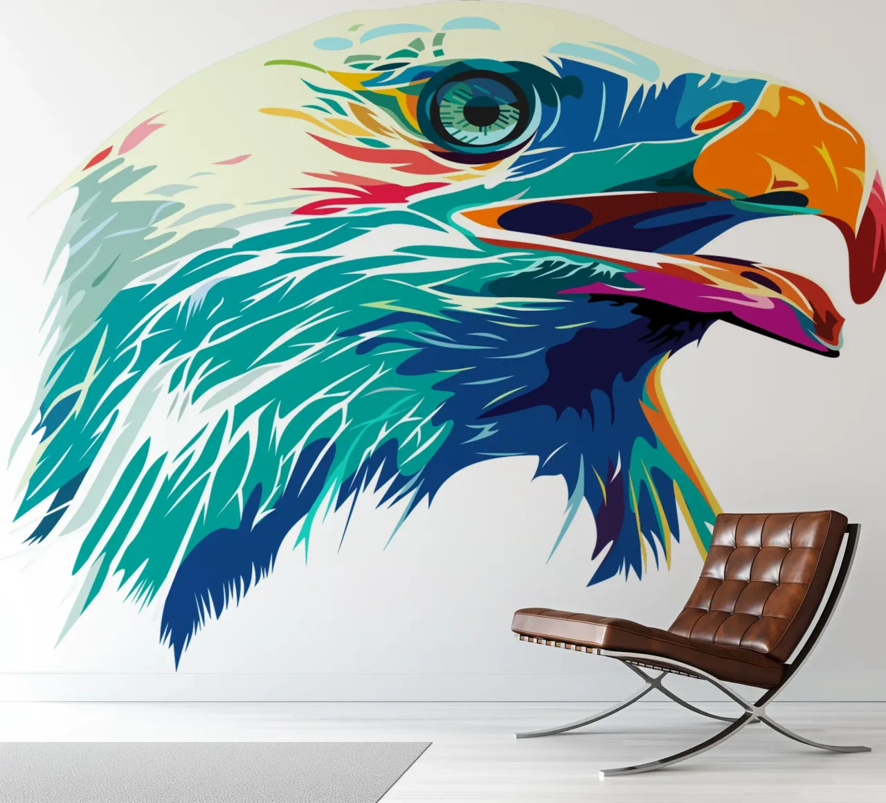 Blauwe Adelaar fotobehang van Unique Urban Life