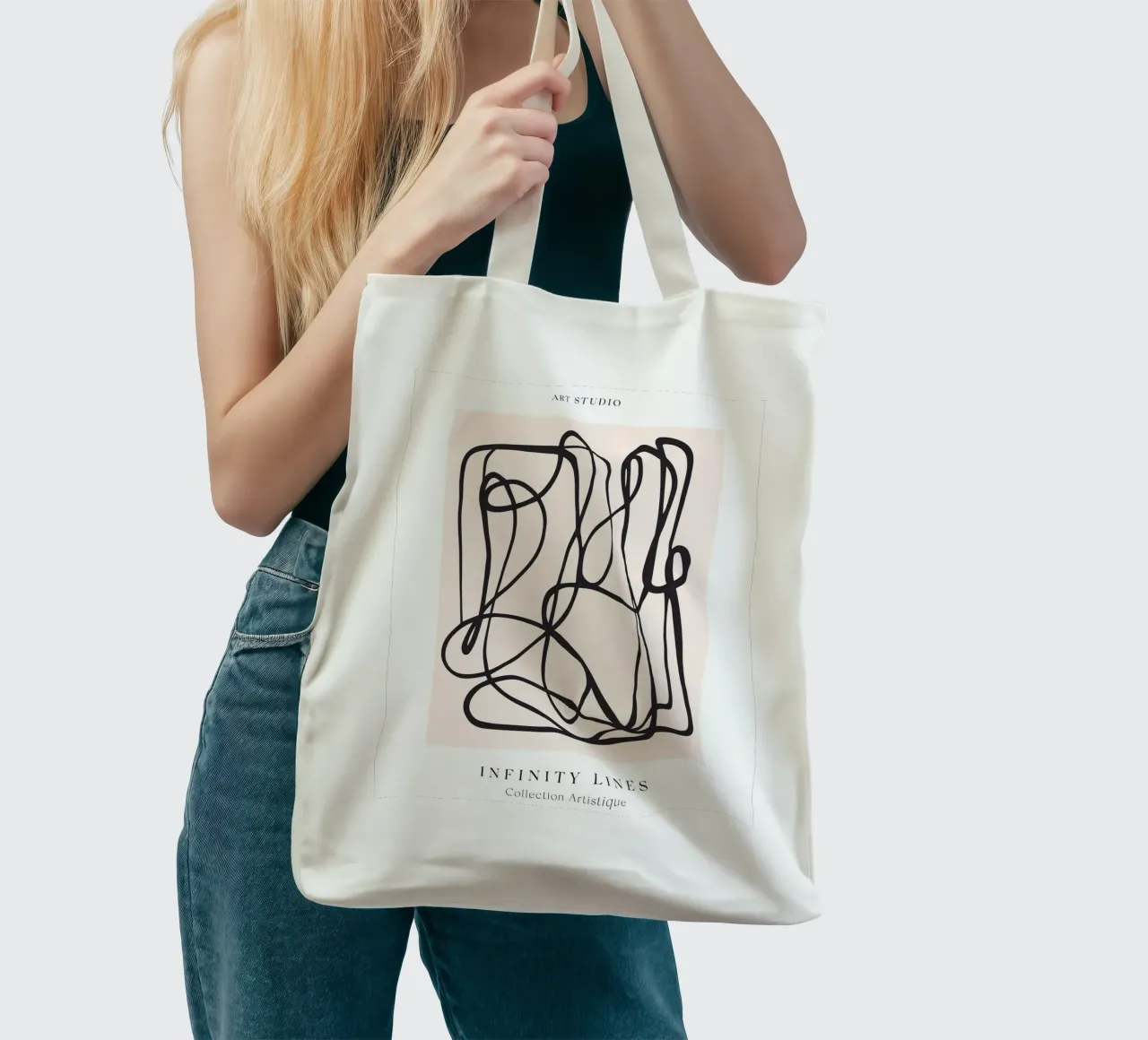 Design astratto moderno borsa in juta da Whole©