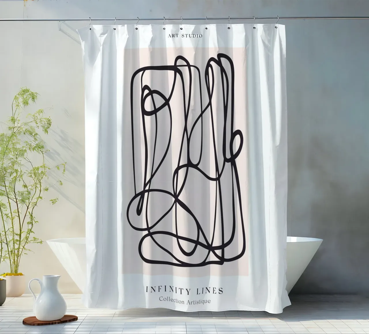 Modern abstract ontwerp douchegordijn van Whole©
