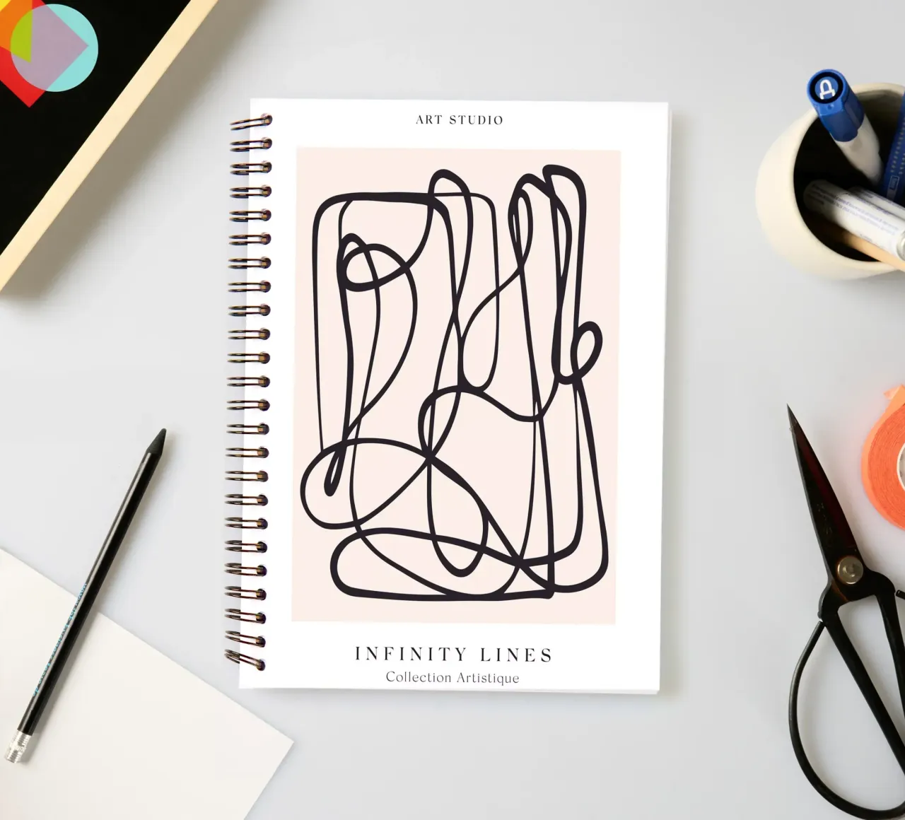 Modern abstract design spiral notebook by Whole©