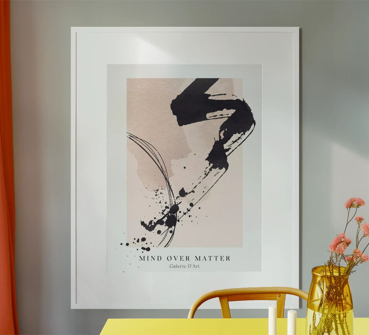 Abstracte kunst - Dynamische penseelstreken poster van Whole©