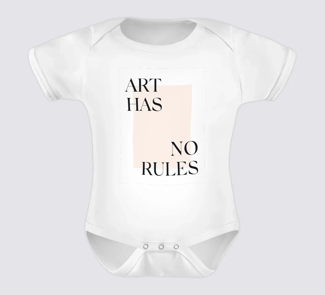 Art Has No Rules - Minimalist typography design short-sleeve baby romper by Whole©