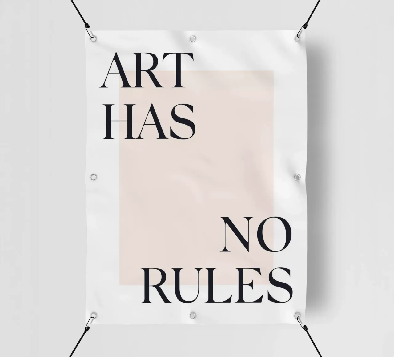 Art Has No Rules - Diseño tipográfico minimalista lonas publicitarias de Whole©