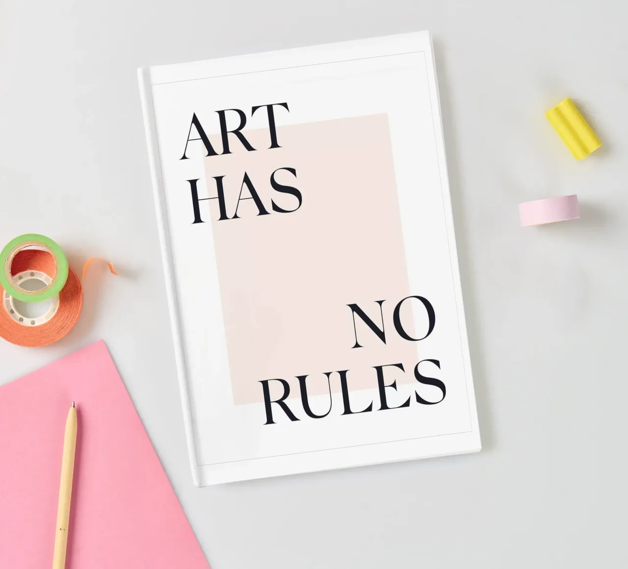 Art Has No Rules - Minimalist typography design notebook by Whole©