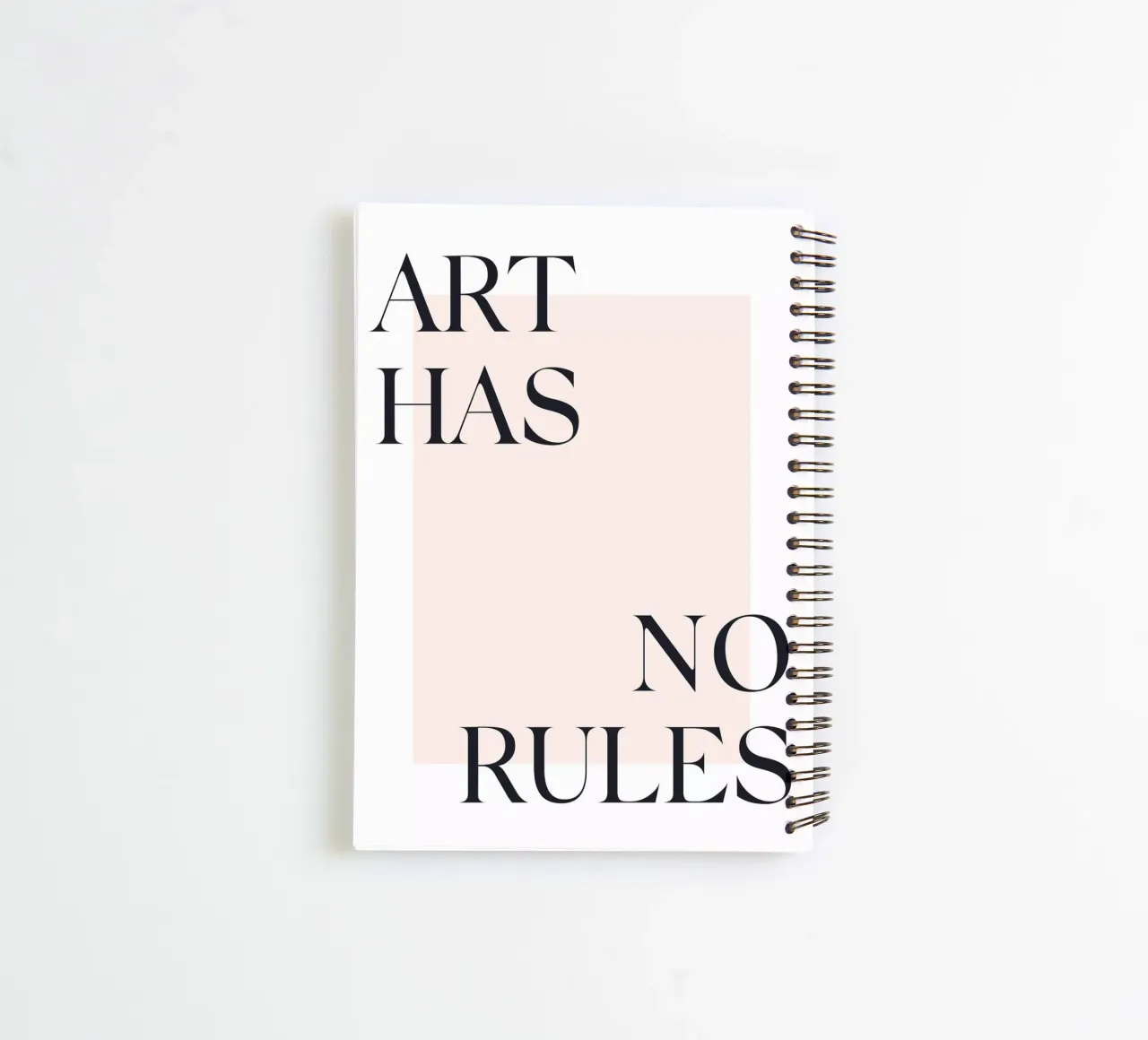 Art Has No Rules - Minimalist typography design spiral notebook by Whole©