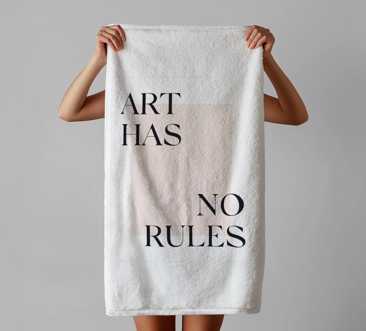 Art Has No Rules - Minimalist typography design towel by Whole©