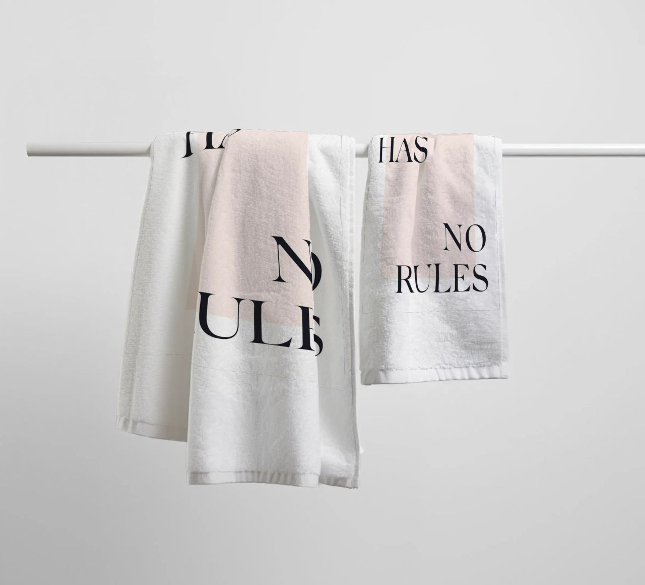 Art Has No Rules - Minimalist typography design towel by Whole©