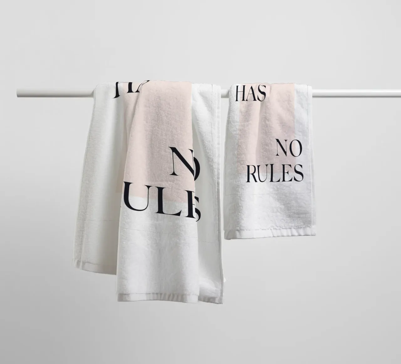 Art Has No Rules – Minimalistisches Typografie-Design Handtuch von Whole©