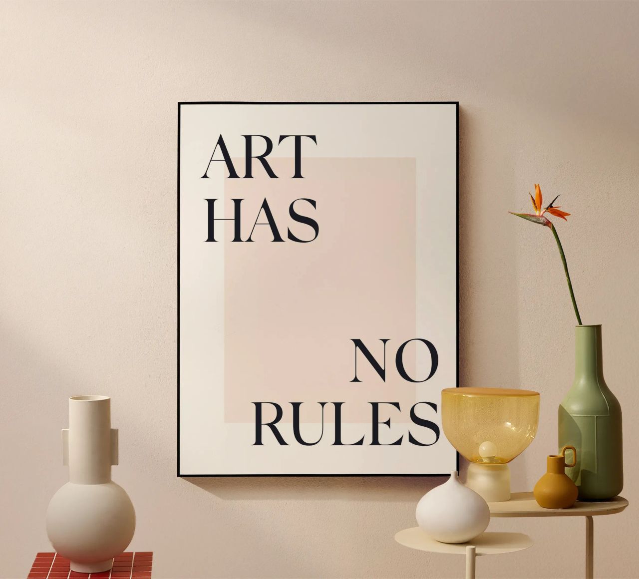 L'arte non ha regole - Design tipografico minimalista plexiglass da Whole©