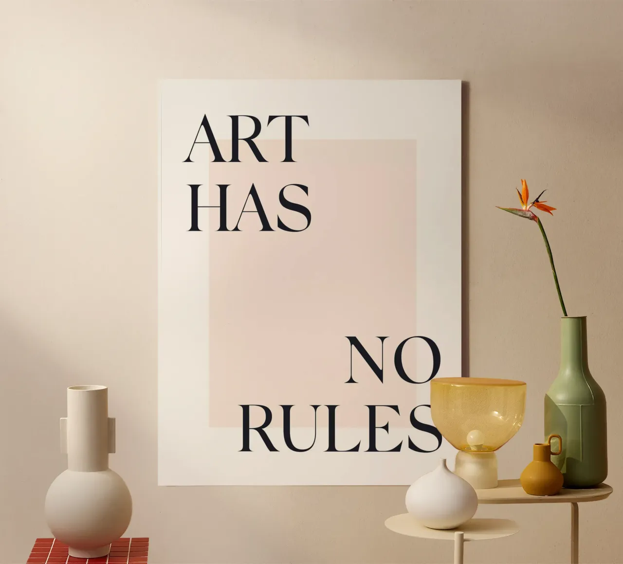 Art Has No Rules - Minimalist typography design canvas by Whole©