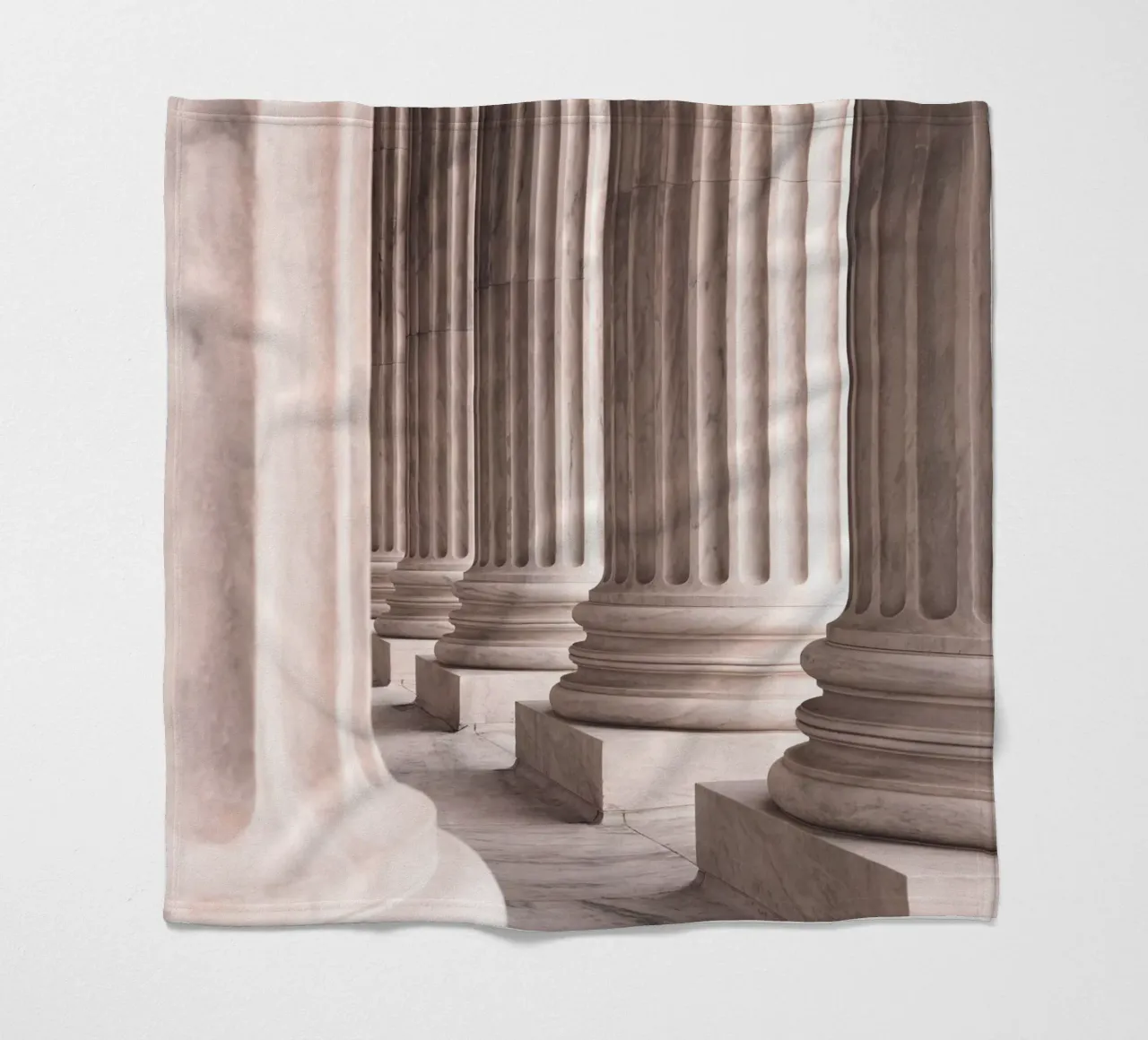 Classic marble columns - architecture photography fleece blanket by Whole©