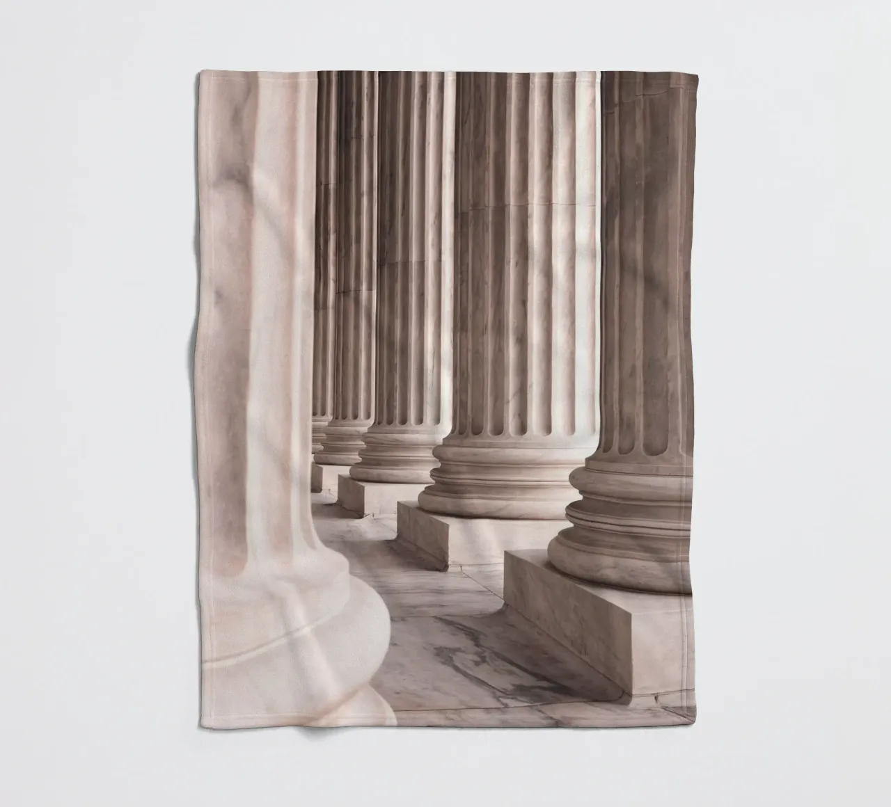 Classic marble columns - architecture photography fleece blanket by Whole©