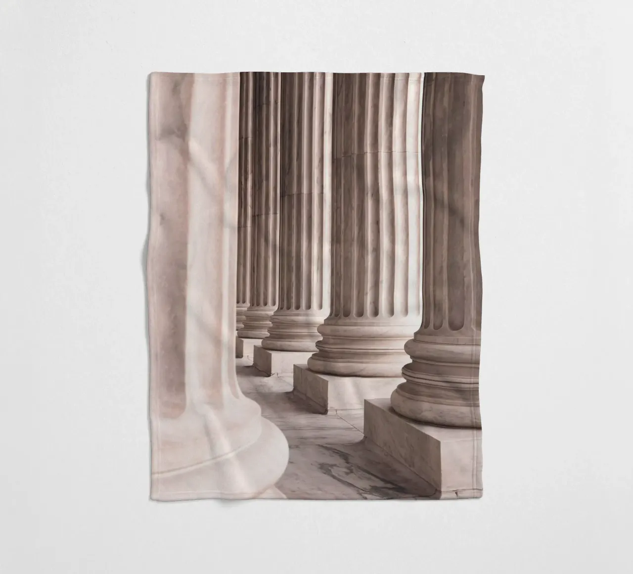 Classic marble columns - architecture photography fleece blanket by Whole©