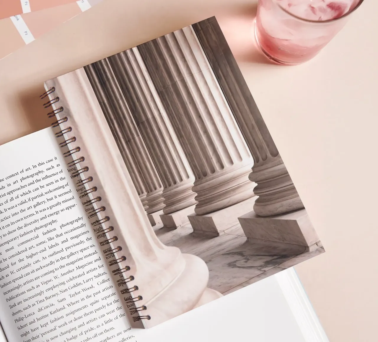 Classic marble columns - architecture photography spiral notebook by Whole©