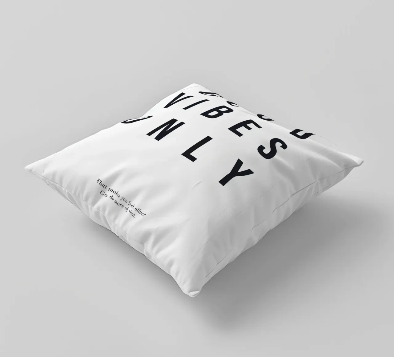 Good Vibes Only - Modern typography print decorative cushion by Whole©