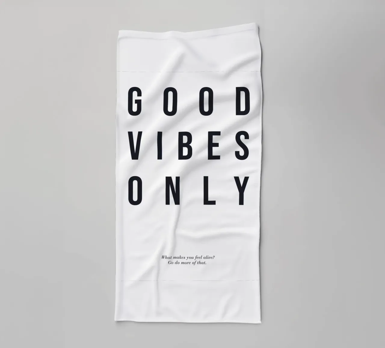 Good Vibes Only - Modern typography print towel by Whole©