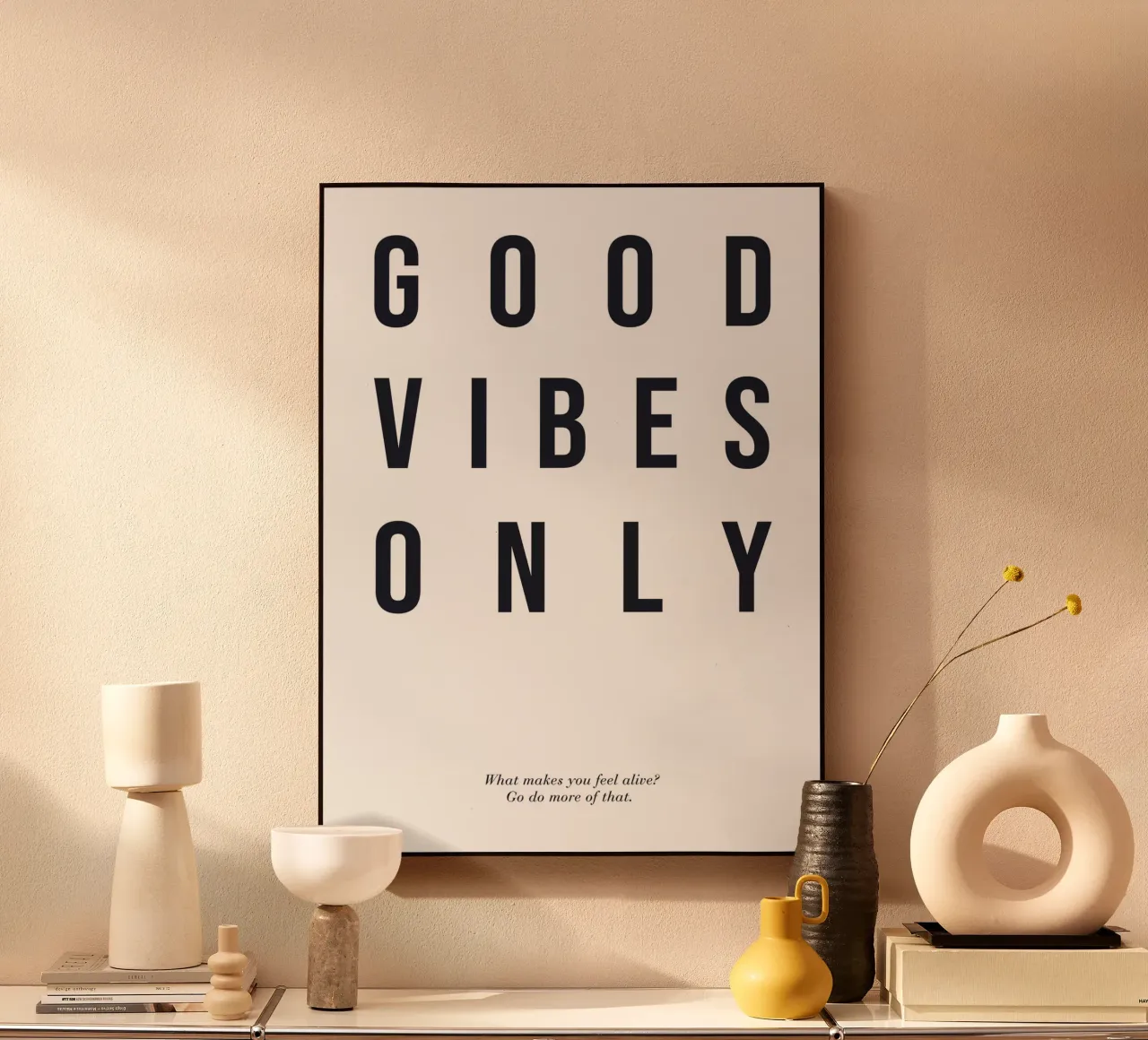 Good Vibes Only - Modern typography print alu-dibond by Whole©