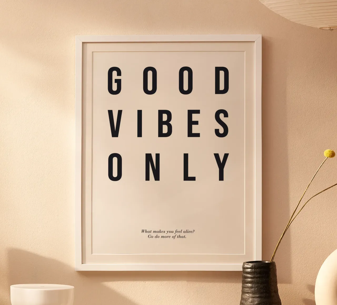 Good Vibes Only – Moderner Typografie-Druck Hahnemühle von Whole©