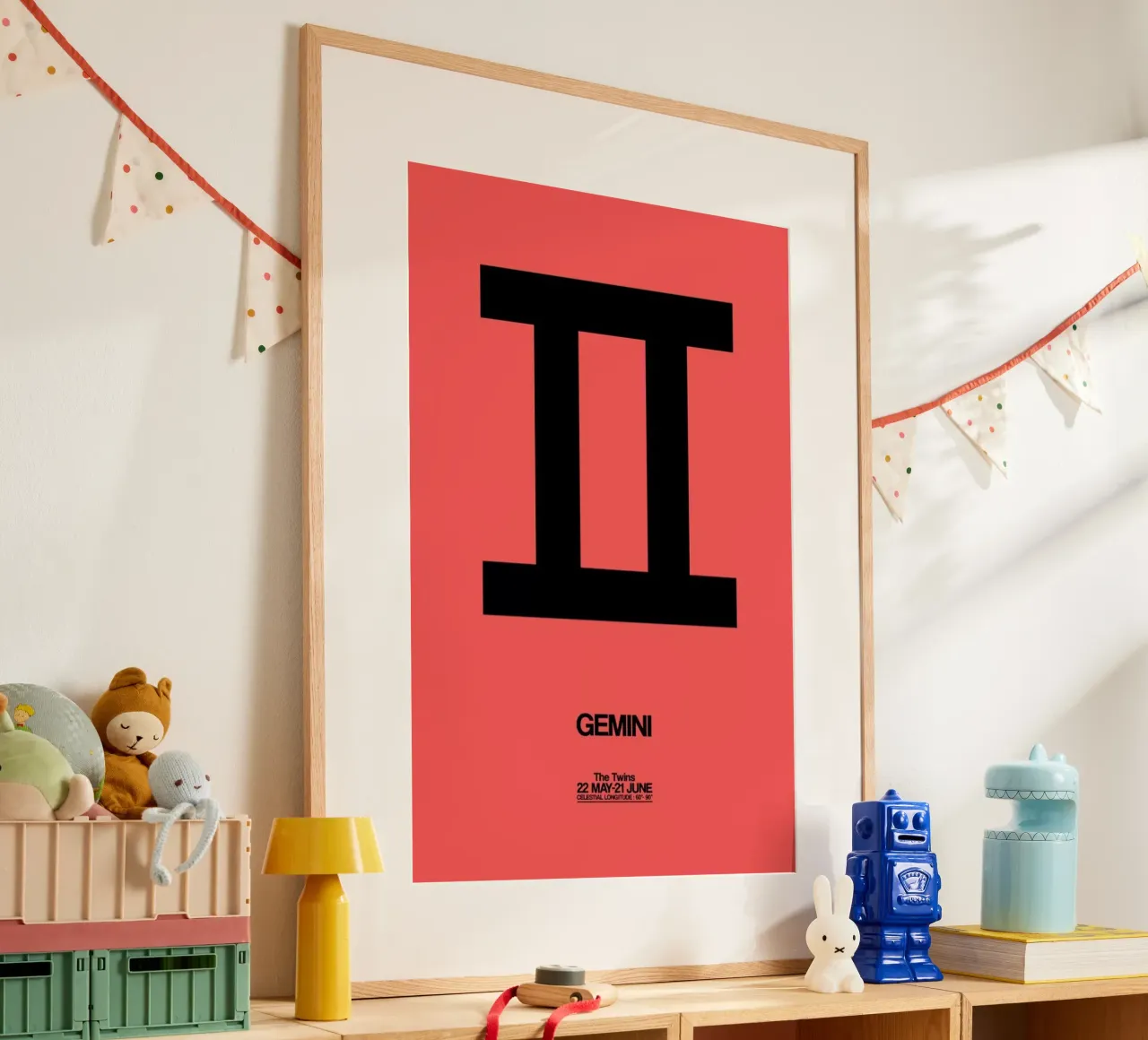 Gemini Zodiac Sign Black carta hahnemühle da Naxart