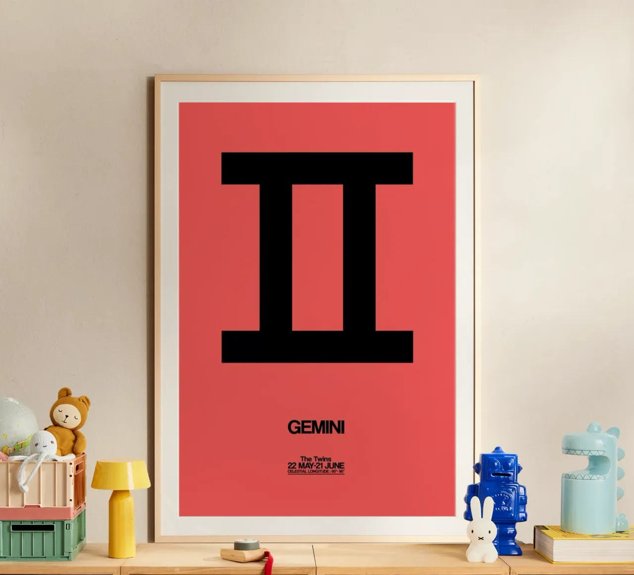 Gemini Zodiac Sign Black carta hahnemühle da Naxart