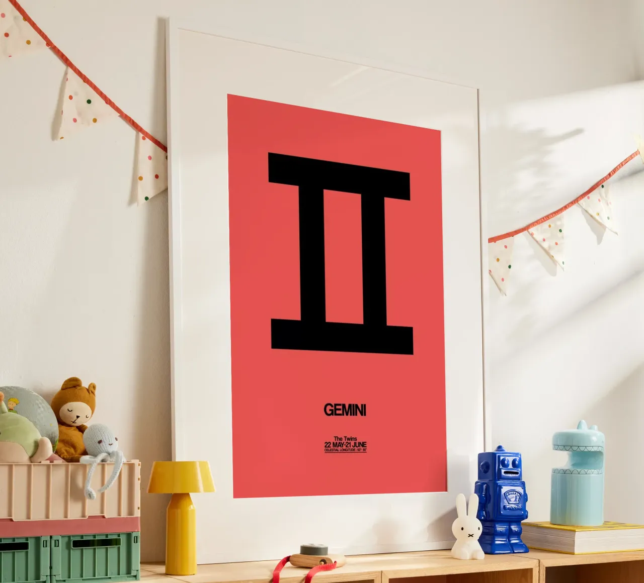 Gemini Zodiac Sign Black carta hahnemühle da Naxart