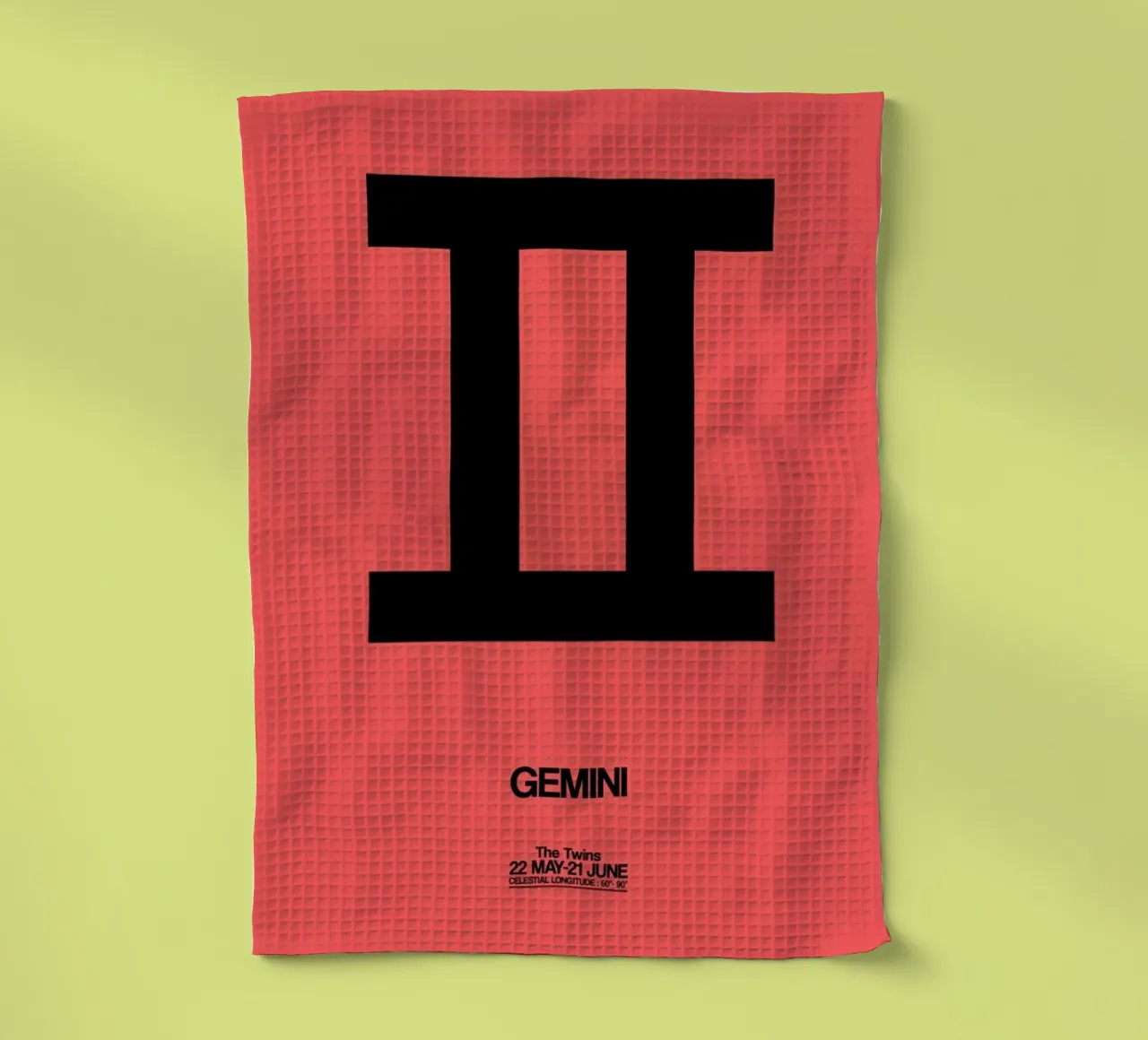 Gemini Zodiac Sign Black canovaccio da cucina da Naxart