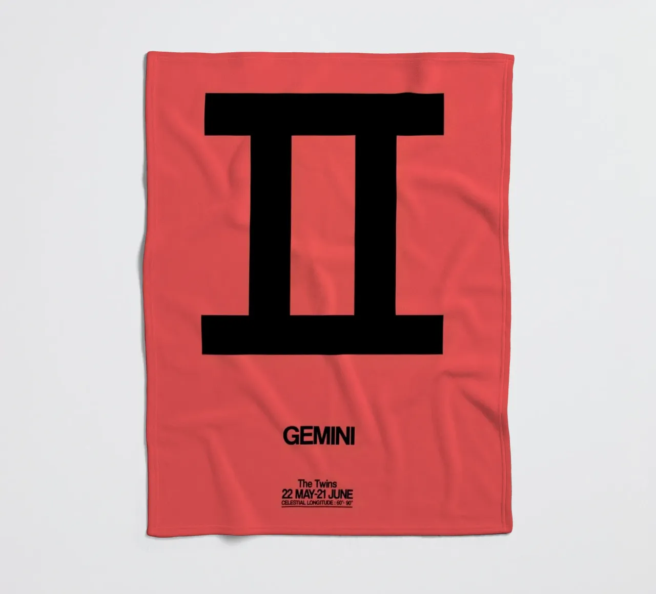 Gemini Zodiac Sign Black coperta in pile da Naxart