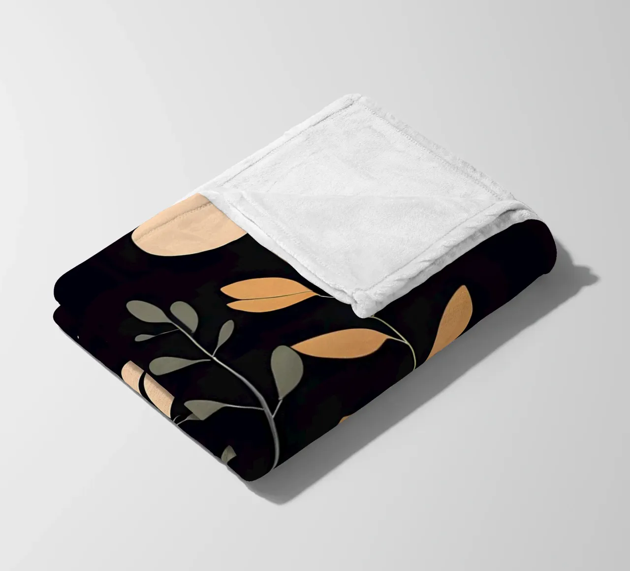 Foglie botaniche minimaliste coperta in pile da Artistic-shop