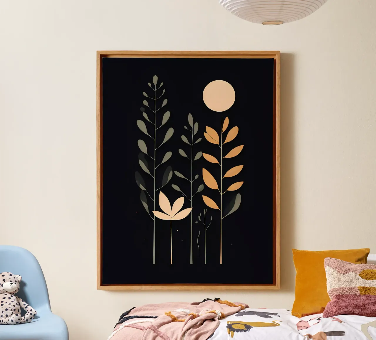 Foglie botaniche minimaliste tela con Cornice a cassetta da Artistic-shop