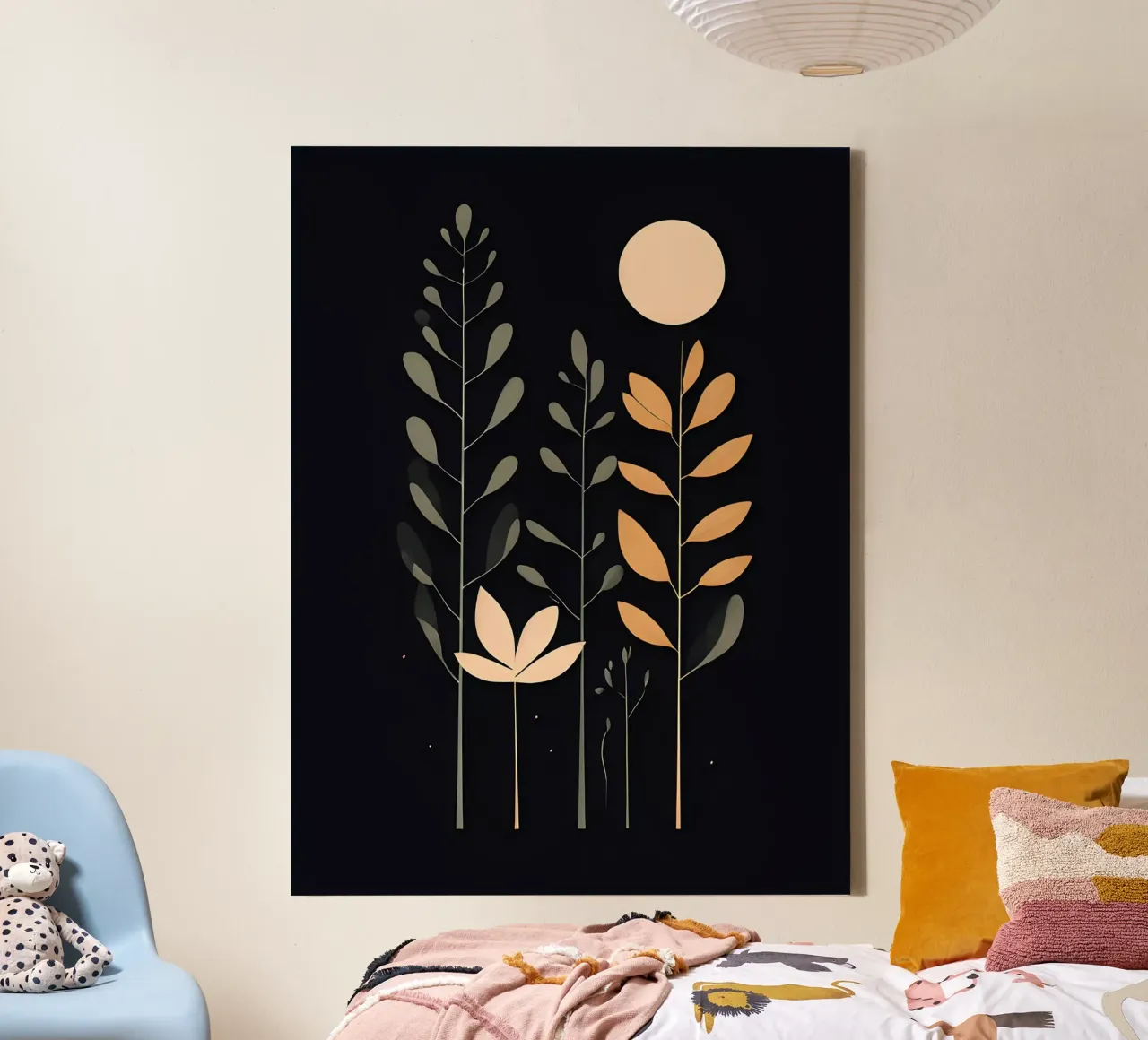 Foglie botaniche minimaliste tela con Cornice a cassetta da Artistic-shop