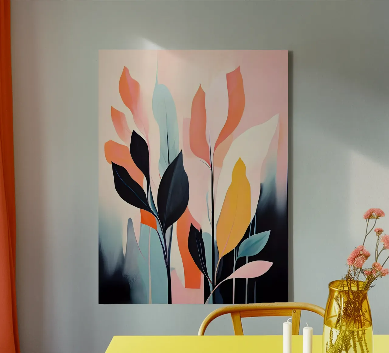 Foglie botaniche minimaliste tela con Cornice a cassetta da Artistic-shop