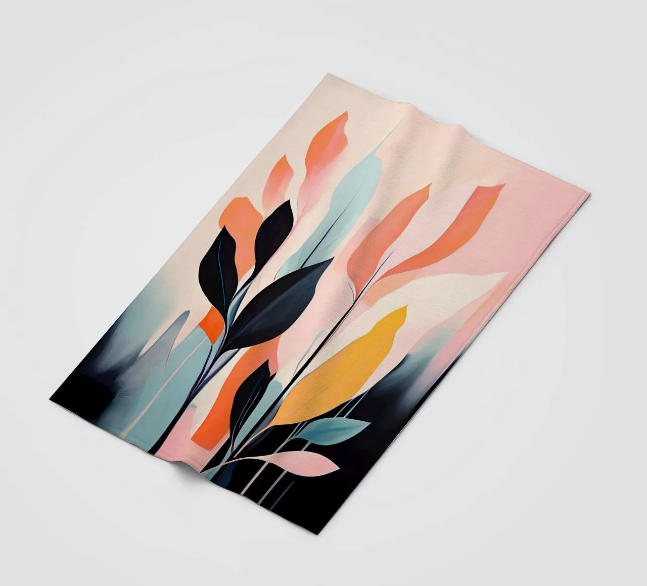 Foglie botaniche minimaliste coperta in pile da Artistic-shop