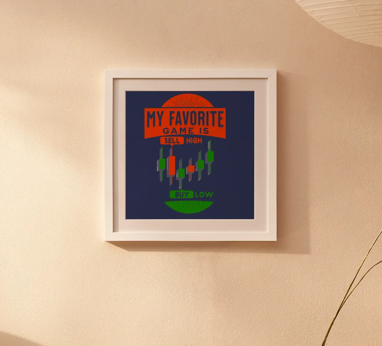 Il mio gioco preferito è Vendere Alto Comprare Basso poster con telaio in alluminio da Gunawan Rb